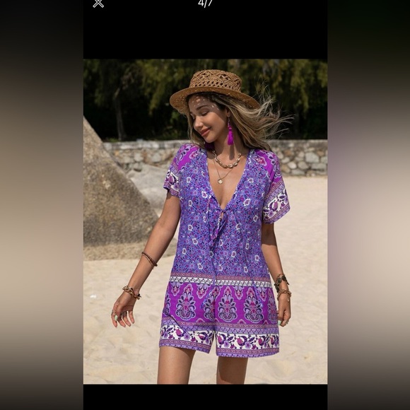 NWT Sz XL  Rustty Dustty Shorts Romper - Picture 3 of 13